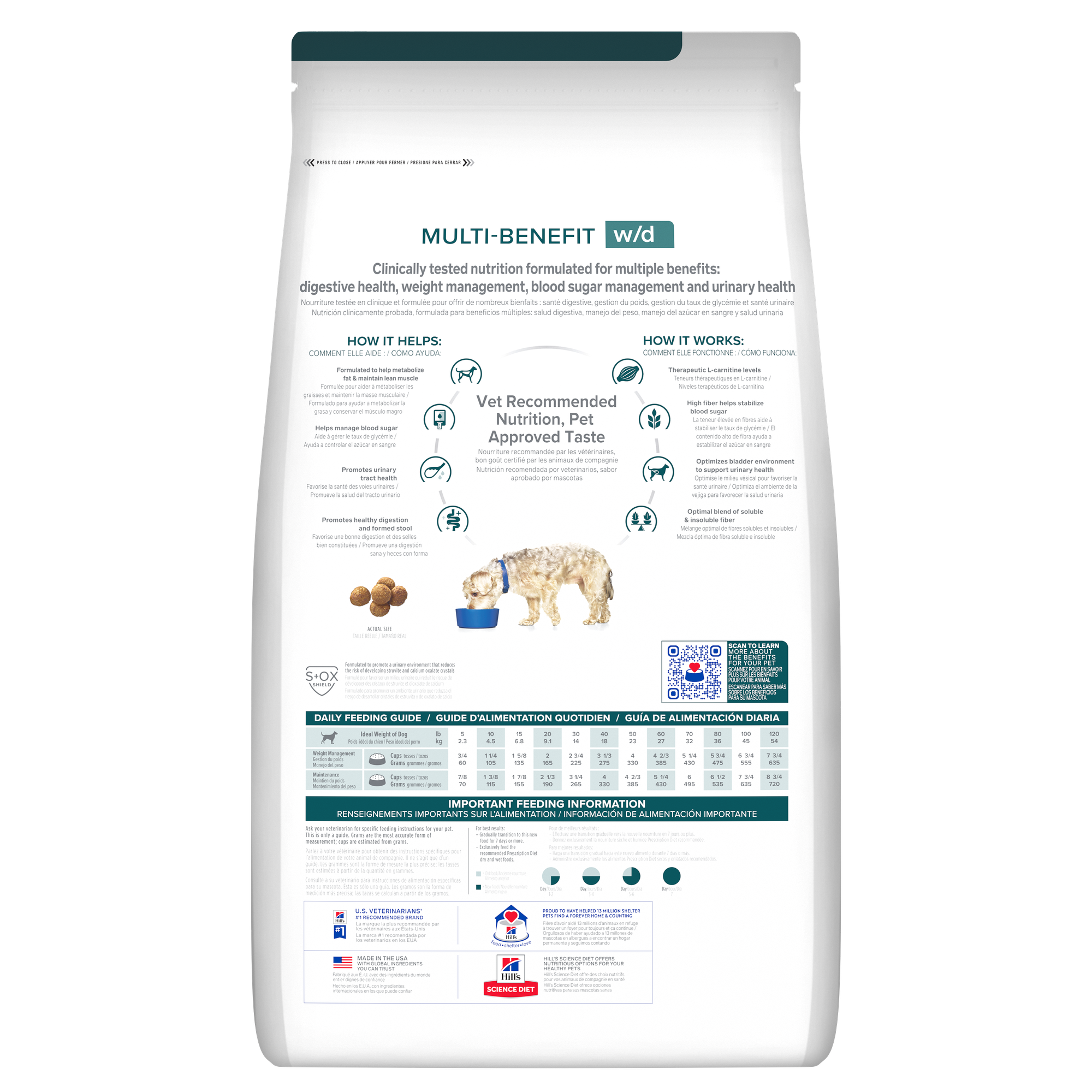 w/d Multi-Benefit Dry Dog Food Packshot