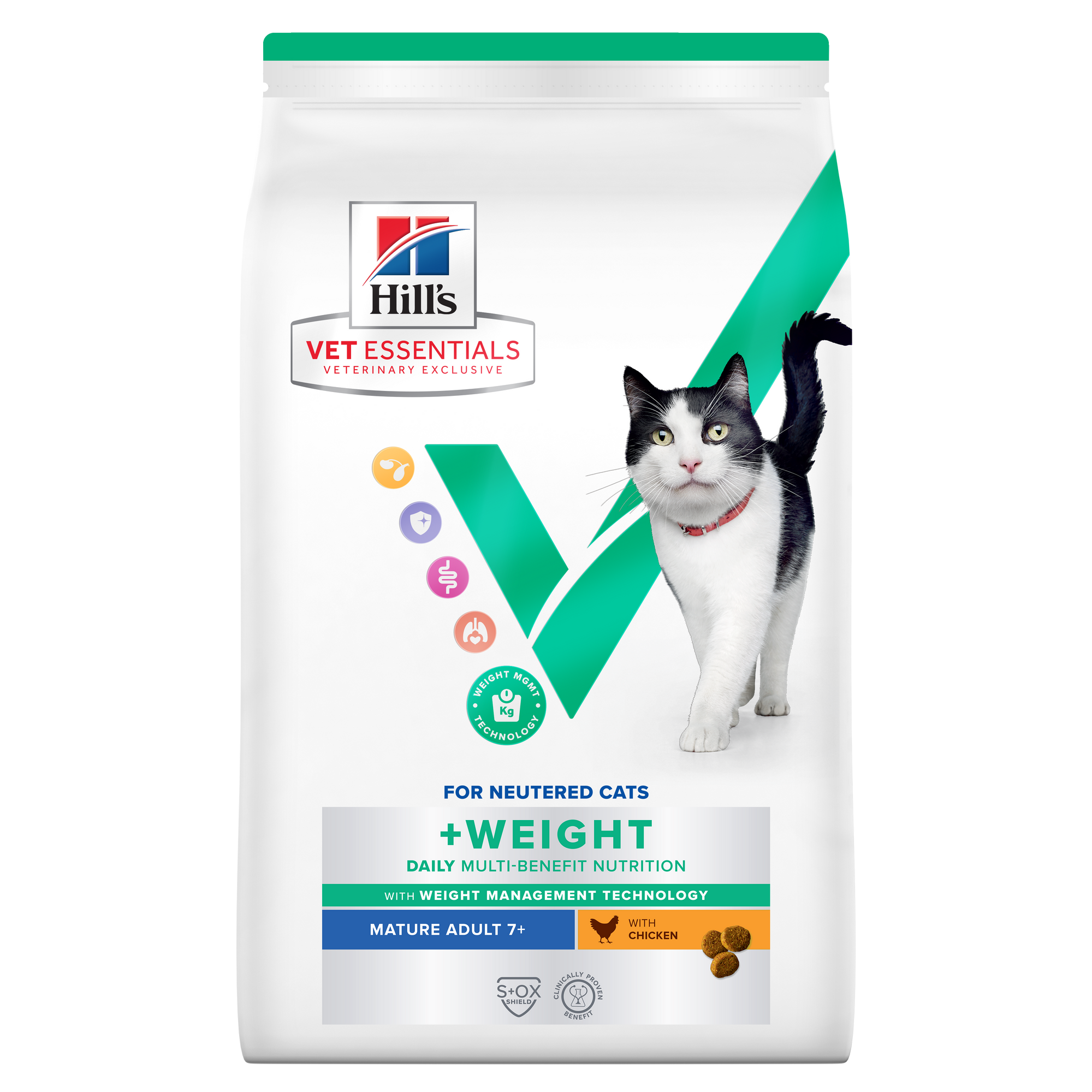 Multi-Benefit + Weight Mature Adult 7+ Dry Cat Food Packshot