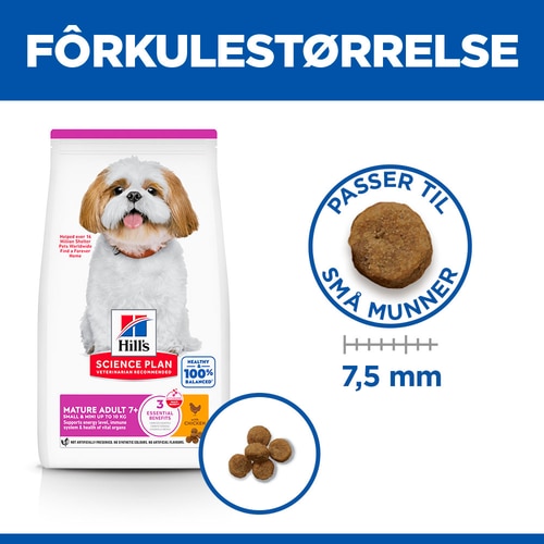 Small & Mini Mature Adult Hundefôr Bilde av fôret