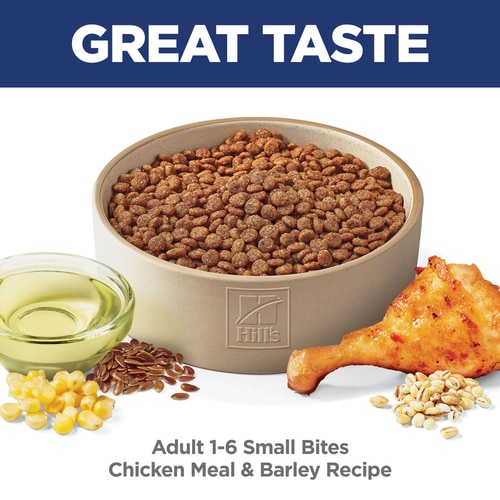 Adult Small Bites Chicken & Barley Recipe Dog Food Food Shot Scale
