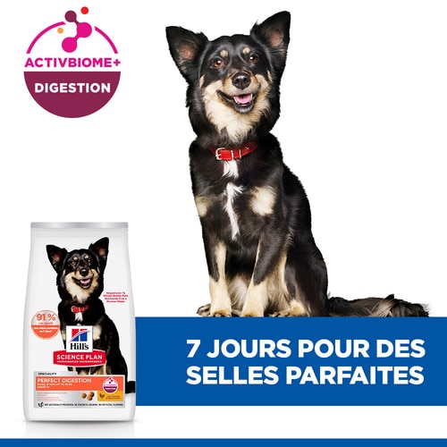Perfect Digestion Croquettes pour Chien Adulte Petite Race au Poulet et Riz Complet Allégations clés