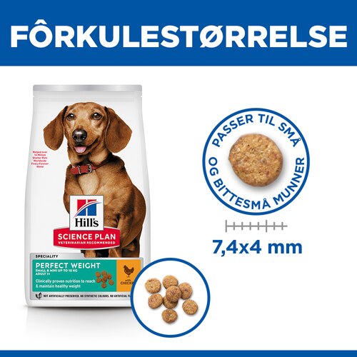 Perfect Weight Small & Mini Adult hundefôr Bilde av fôret