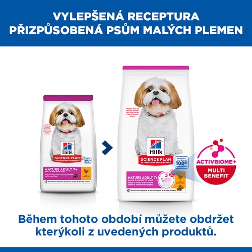 Krmivo pro starší dospělé psy malých plemen Hlavní výhody