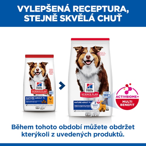 Krmivo pro starší dospělé psy středně velkých plemen Hlavní výhody