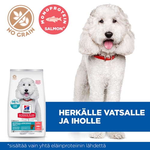 Hypoallergenic Medium Adult -koiranruoka lohella Key Claims