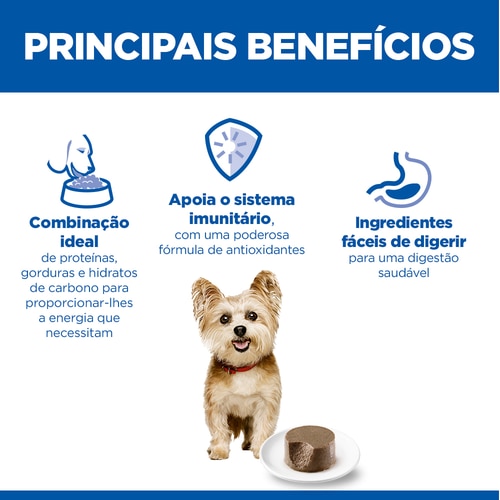 alimento para cão adulto de raça pequena e mini Benefícios principais