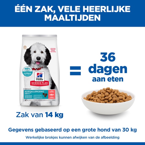 Hypoallergenic Large Breed Adult Hondenvoer met Zalm Marketing claim