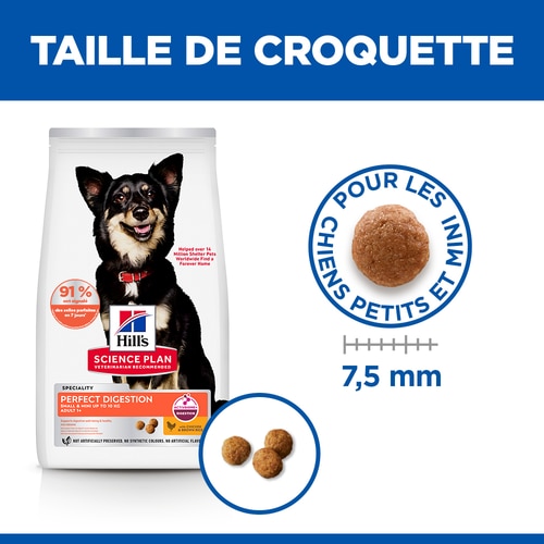 Perfect Digestion Croquettes pour Chien Adulte Petite Race au Poulet et Riz Complet Visuel aliment
