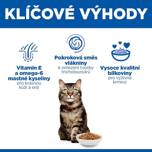 Hairball & Perfect Coat krmivo pro dospělé kočky Hlavní výhody