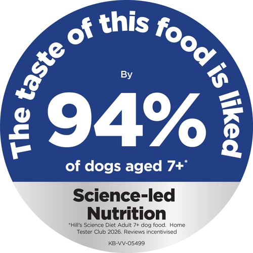 Adult 7+ Chicken Meal, Barley & Rice Recipe Dog Food Key Claims
