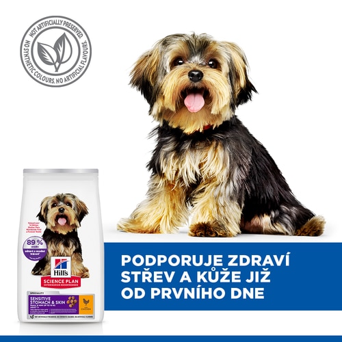 Sensitive Stomach & Skin krmivo pro dospělé psy malých plemen Klíčová tvrzení
