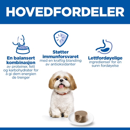 Small & Mini Mature fôr for eldre hunder Hovedfordeler
