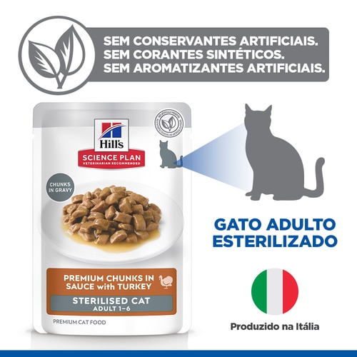 Sterilised alimento para gato adulto Alegação chave